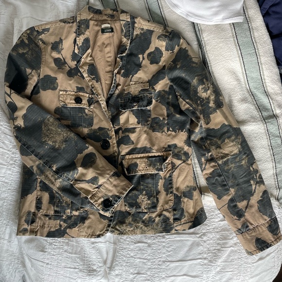 J. Crew Floral Camo Blazer - Black and Tan - Picture 1 of 6